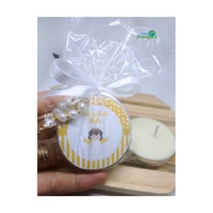 20 velas perfumadas lembrancinha de Batizado anjinha amarela