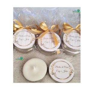 10 velas perfumadas lembrancinha para Bodas de Ouro